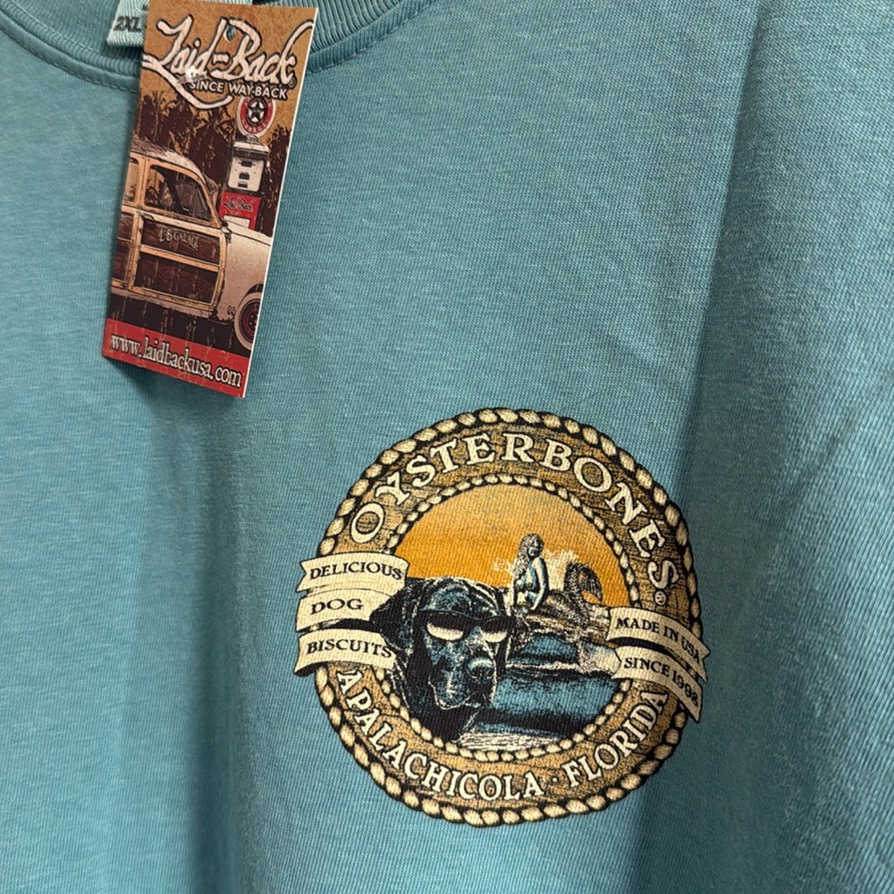 Comfort colors tee with black dog. 2XL. Seafoam green. NWT